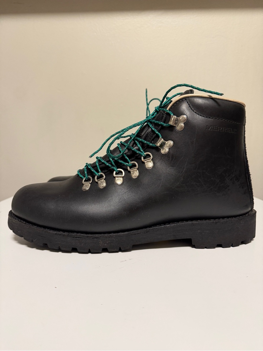 Merrell Wilderness Black Leather Mountaineering Boots Men’s US 12  Made in USA